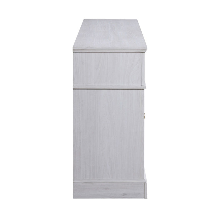 Terra - TV Stand Console With Fireplace - White Walnut