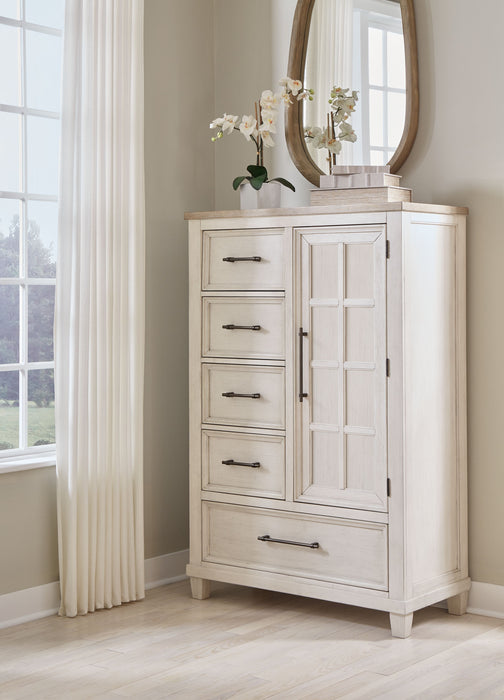 Shaybrock - Door Chest - Antique White / Brown