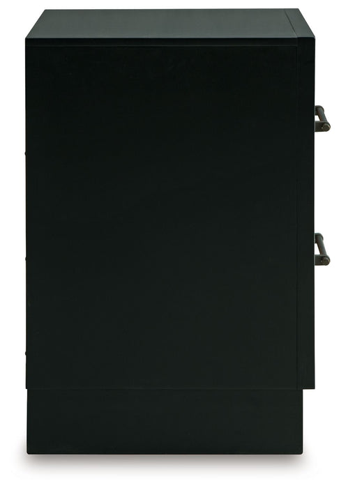 Kraeburn - Two Drawer Night Stand - Brown / Black