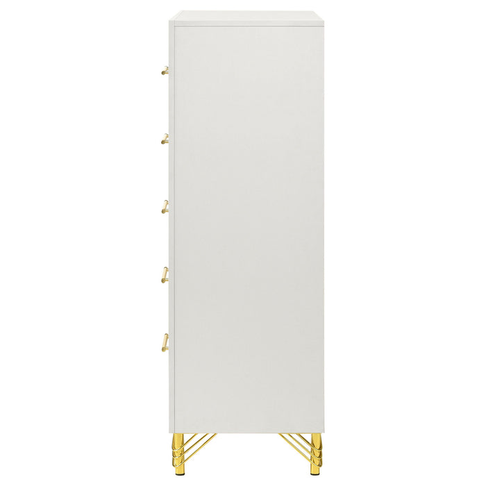 Chesney - 5 Drawer Chest With Trim - White