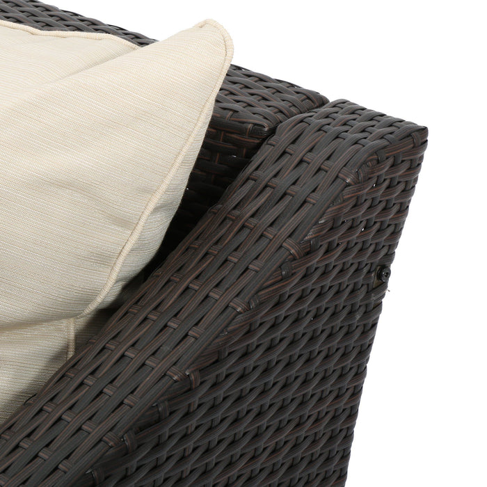 Antibes - 4 Pieces Wicker Chat Set - Brown / Beige