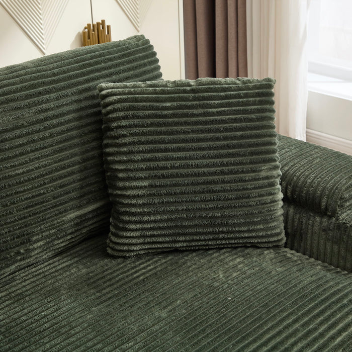 Convertible Sectional Sofa Bed Set With Armrest Storage, Cup Holder, USB, 4 Seater - Green