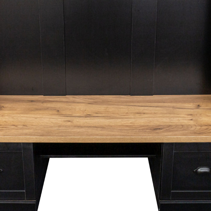 Farmhouse 4 In 1 Hall Tree With Wood Grain Bench And Top