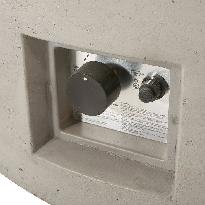 Modern Lightweight Concrete Outdoor Circular Fire Pit 50,000 Btu