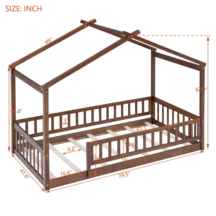 Bed House Bed Frame With Fence