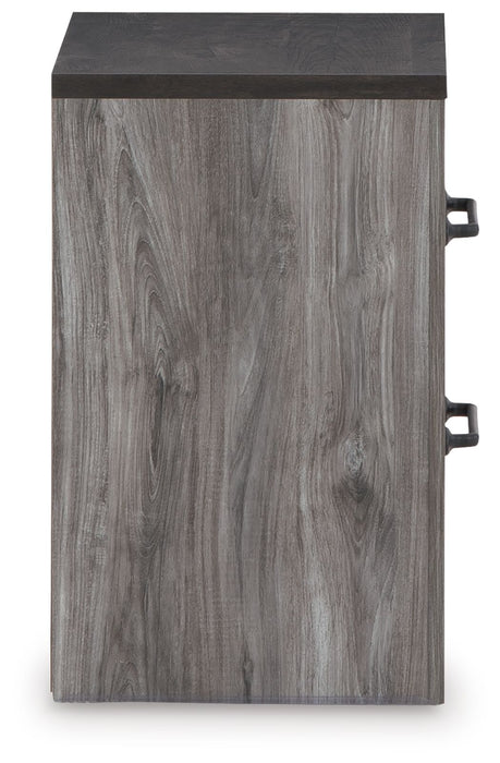 Bronyan - Two Drawer Night Stand - Dark Gray