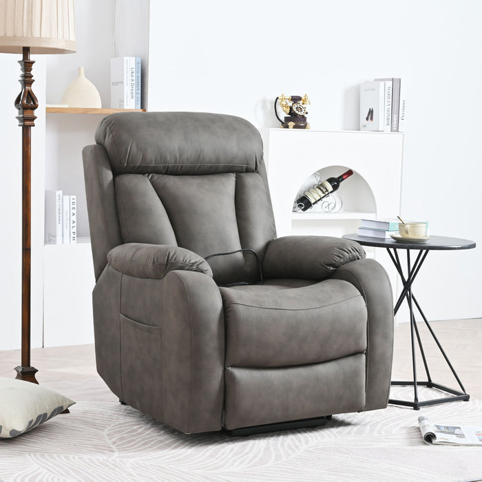 Lift Chair Recliner Power Remote Control Recliner Sofa Relax Soft Chair Anti - Skid Australia Cashmere Fabric Furniture Living Room - Dark Gray