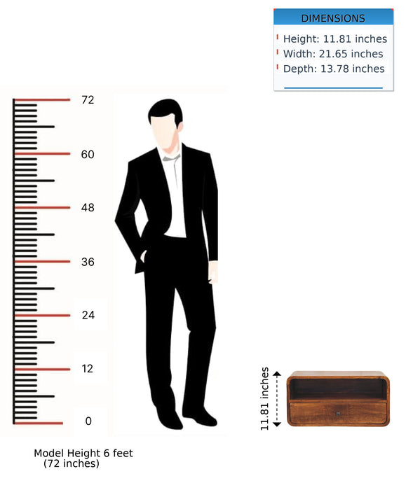 Curved Upper Slot Floating Nightstand