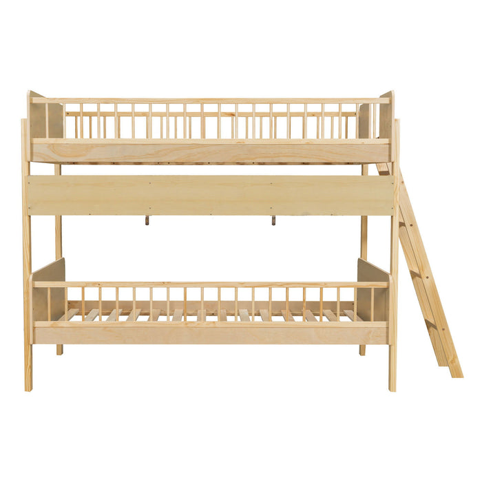 Bunk Bed With 3 Storage Shelves, Adjustable Ladder Left Or Right