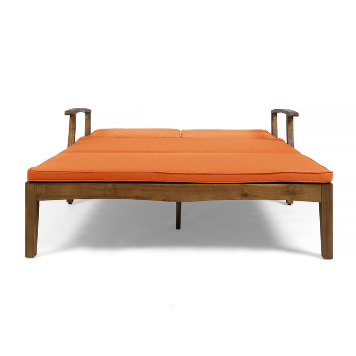 Etherealize - Outdoor Adjustable Double Chaise Lounge With Water Resistant Cushions