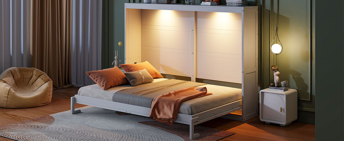Murphy Wall Bed Modern Design With LED Lights