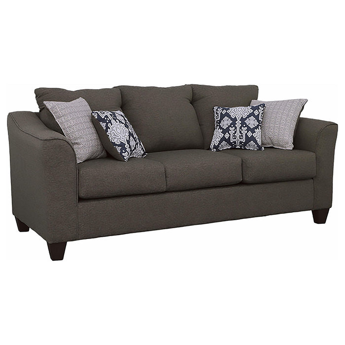 Salizar 2-piece Upholstered Flared Arm Sofa Set Grey