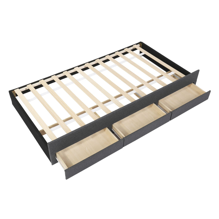 Upholstered Design Platform Bed With Trundle