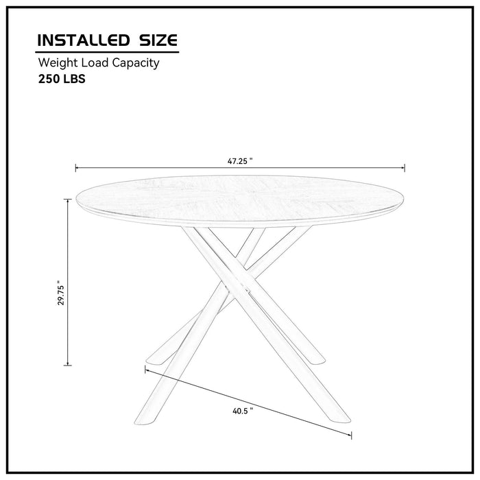 Round MDF Coffee Table End Table Short Leisure Tea Table Cross Legs Metal Base, Easy To Assemble, Black