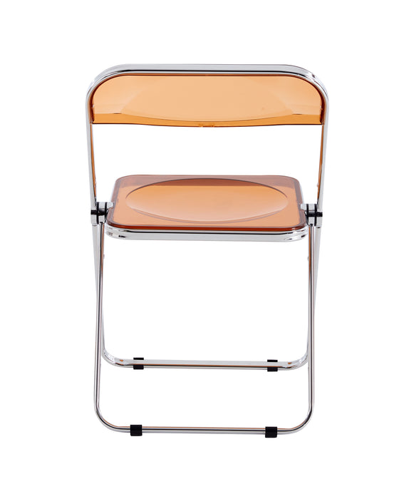 Yellow Clear Transparent Folding Chair Pc Plastic Seat