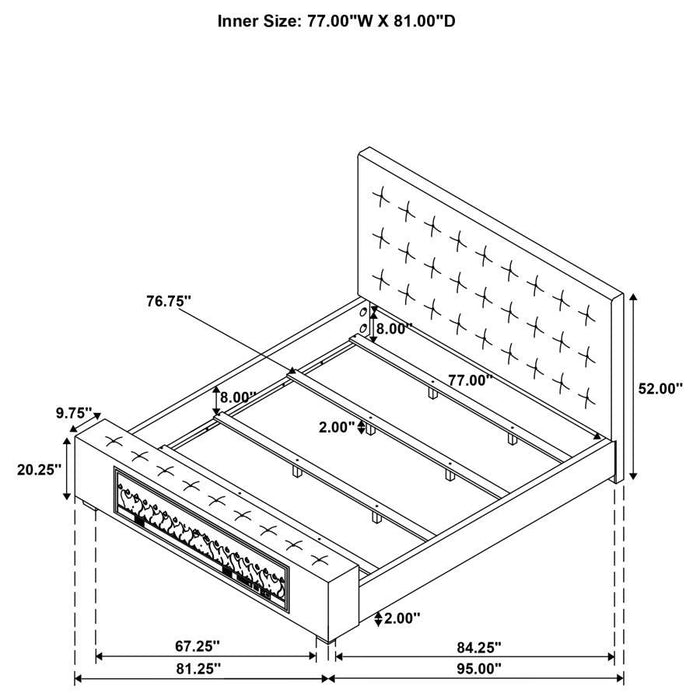 Senna - Upholstered Audio Flame Visualizer Bed