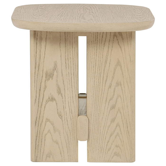 Kailani 2-piece Coastal Coffee and End Table Set Beige Oak