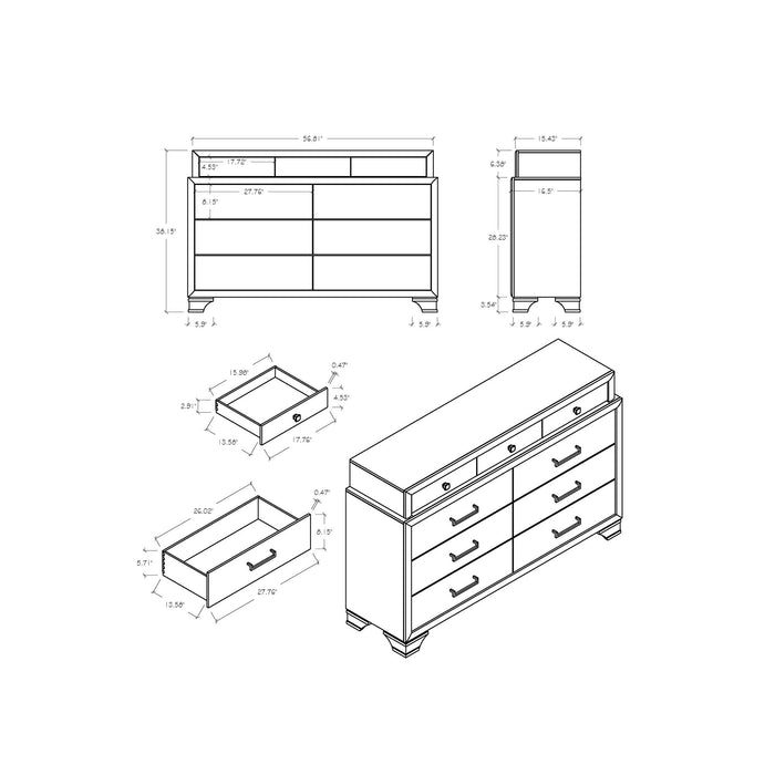 Civic - 5 Piece Bedroom Set With Storage Drawers