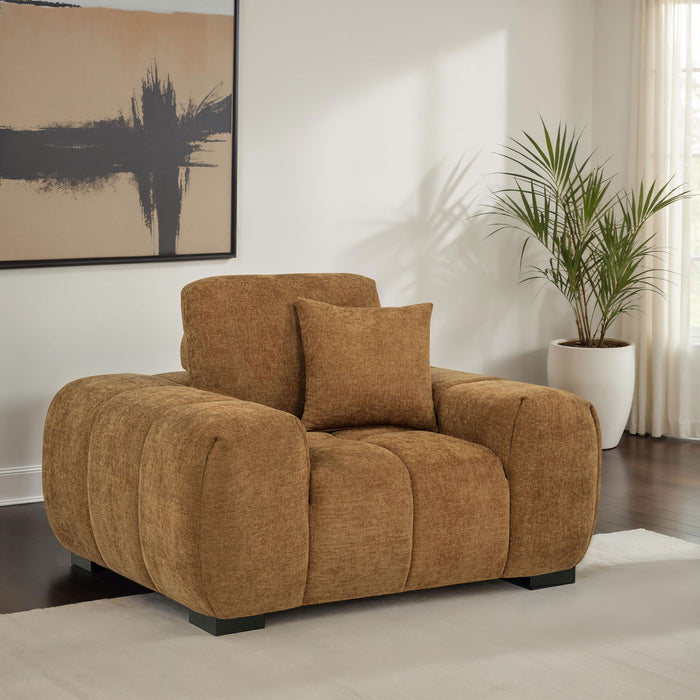 Octavia Upholstered Track Arm Accent Chair Amber