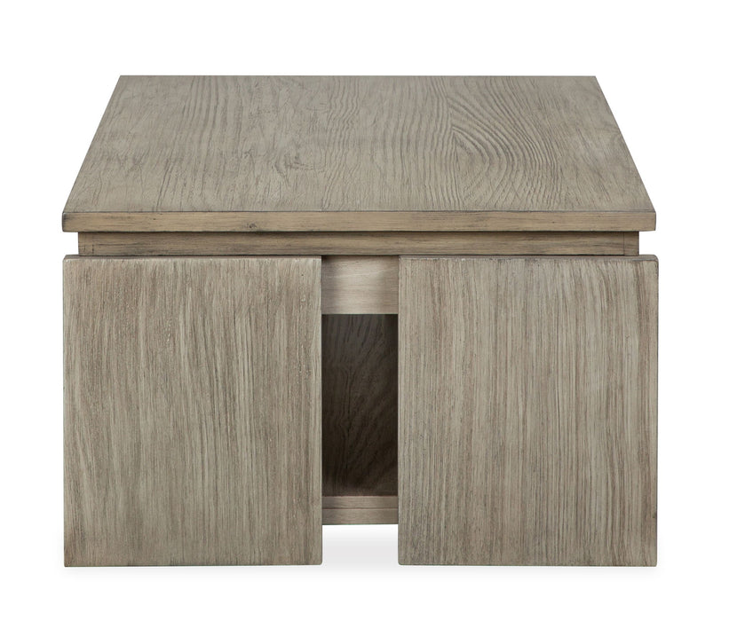 Conrad - Rectangular Lift Top Storage Cocktail Table With Casters - Stone Harbor Grey