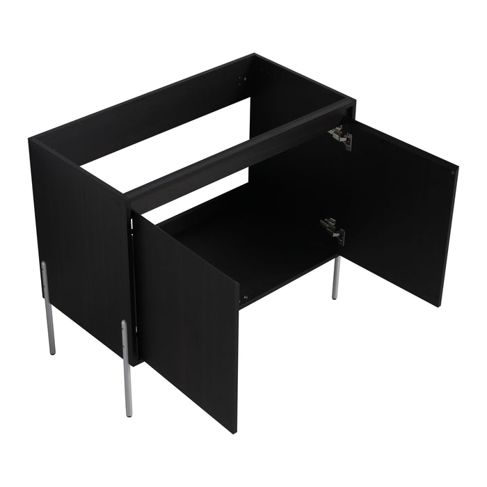 Freestanding Bathroom Vanity With Resin Sink And Storage Cabinet