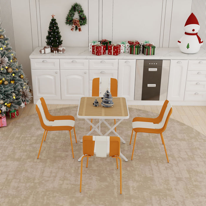 Modern Striped Blocking Single Chairs, Waterproof And Fade Resistant (Set of 4)