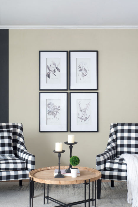 Botanical Wall Art Prints, Home Decor For Living Room Dining Room, Bedroom, Hallway (Set of 4) - White / Black