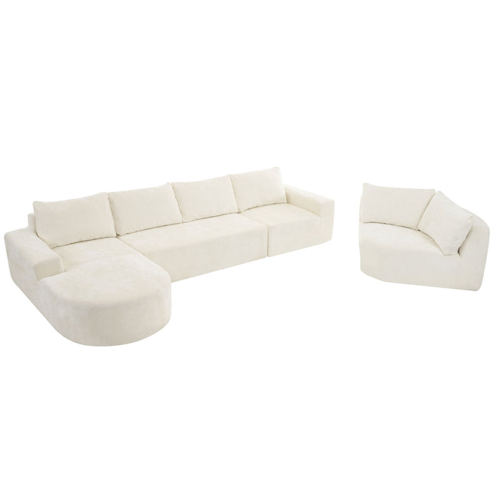 U-Shaped Oversized Modular Cloud Sectional Sofa With Deep Seat For Living Room