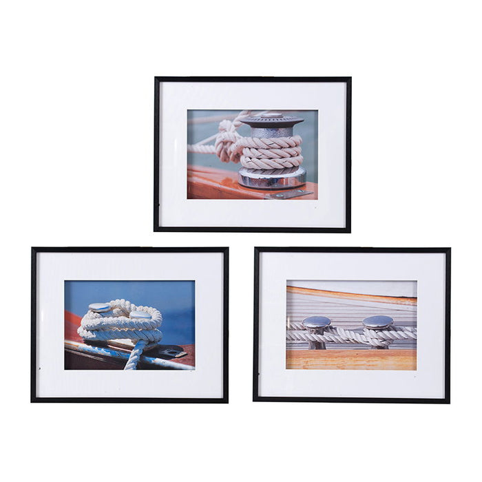 Boater Knots Wall Art With Frame, Wall Decor For Living Room (Set of 3) - Multicolor