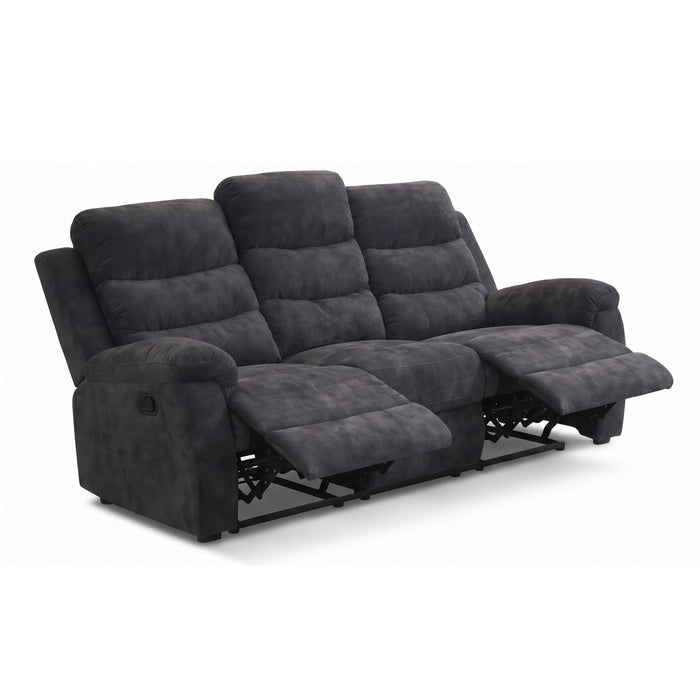 2 Piece Reclining Sofa Set, 3 Seat Sofa & 2 Seat Loveseat, 150° Recline - Dark Gray