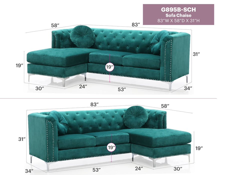 Pompano - Micro Suede Sofa Chaise