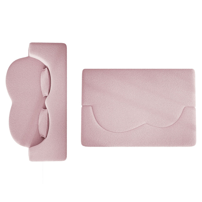 Modern Floor Sofa, With 2 Pillows, Convertible Teddy Fabric Foam Filled Bed