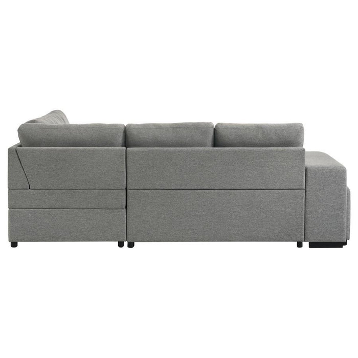 Roanne - Fabric Upholstered Sleeper Sectional Sofa - Gray