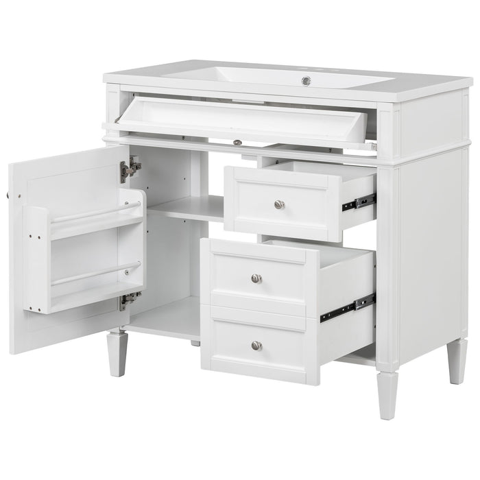 Bathroom Vanity & Top Sink, Modern Bathroom Storage Cabinet With 2 Drawers And A Tip-Out Drawer