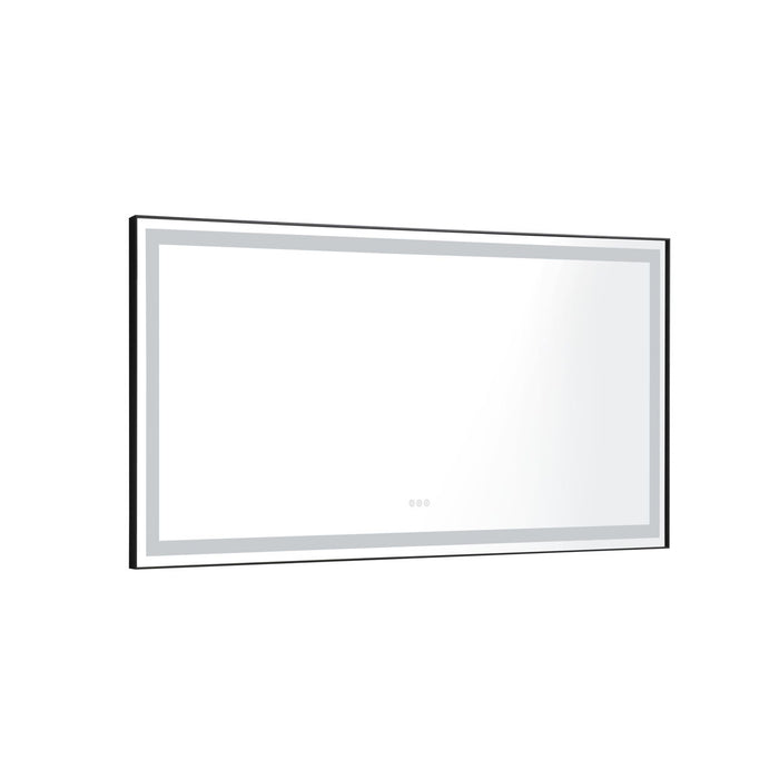 72 X 36 Inch Black Framed Led Single Bathroom Vanity Mirror Inch Polished Crystal Bathroom Vanity Led Mirror With 3 Color Lights Mirror For Bathroom Wall Smart Lighted Vanity Mirror