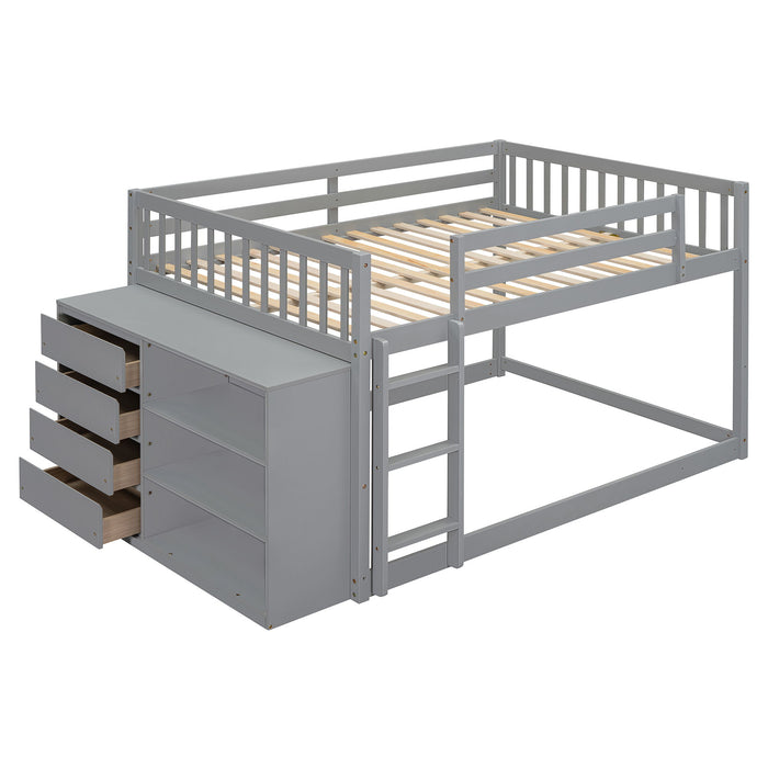 Bunk Bed With 4 Drawers And 3 Shelves
