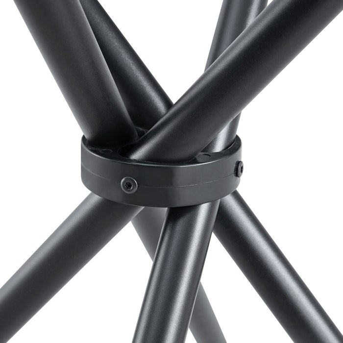 Modern Circular Transparent Tempered Glass Round Table With Metal Legs 36.6" Diameter - Silver / Transparent