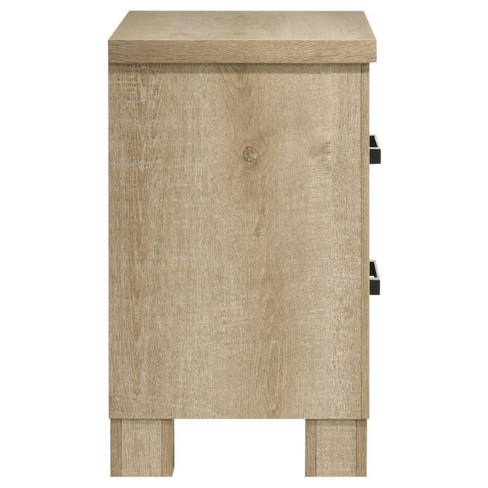 Oakglen - 2-Drawer Nightstand Bedside Table - Weathered Oak