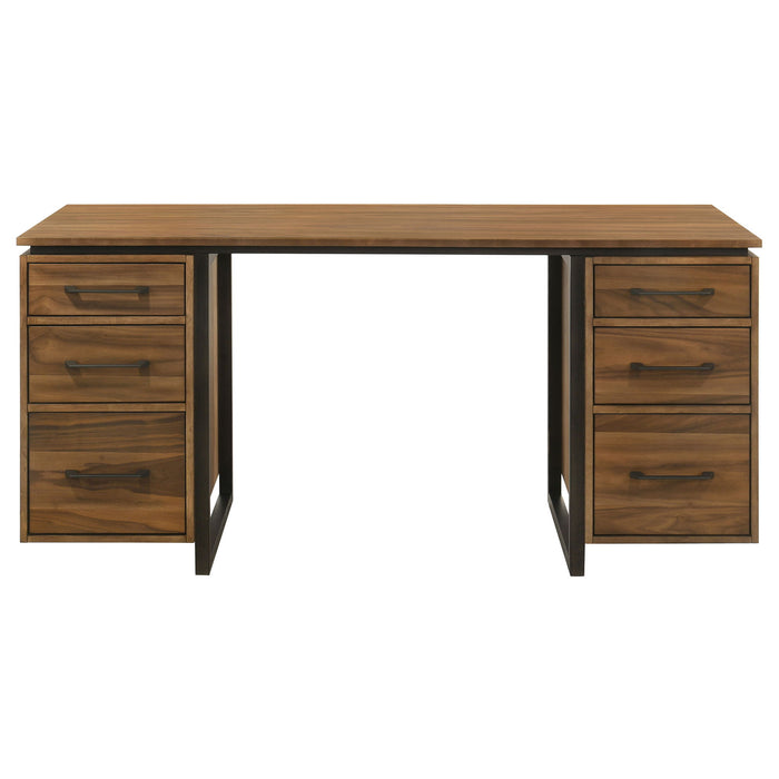 Berhalter 6-Drawer Double Pedestal File Computer Desk