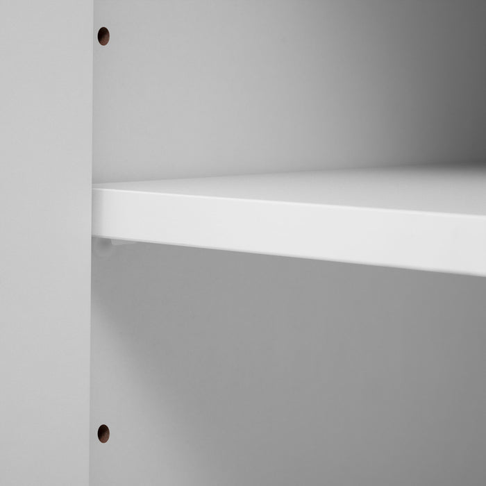 Wall Unit Entertainment Center With Bookshelves For TVs Up To 80", Tempered Glass Doors And Adjustable Shelves