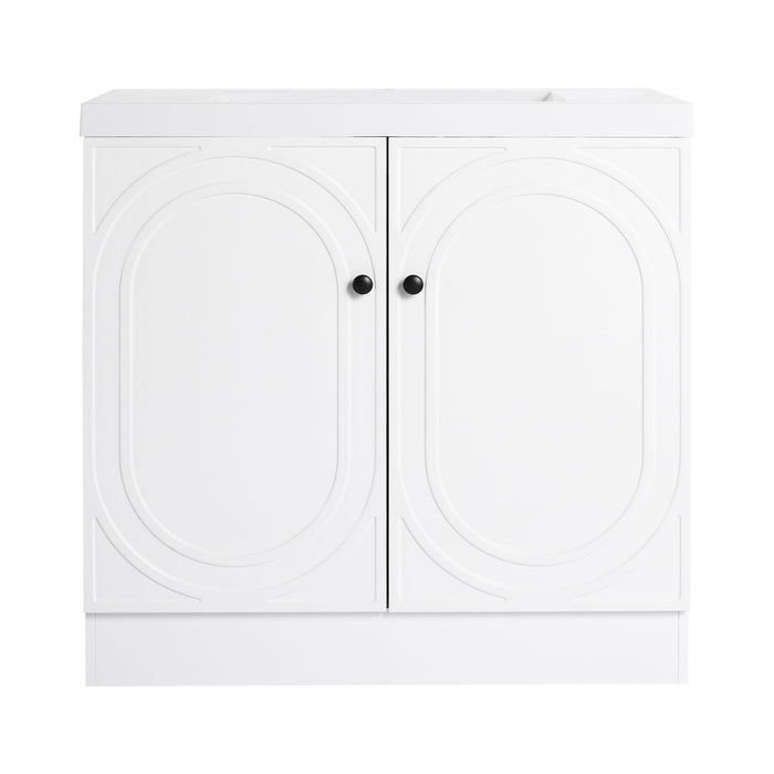 Contemporary Freestanding Bathroom Vanity With Resin Sink & Soft-Close Cabinet Doors