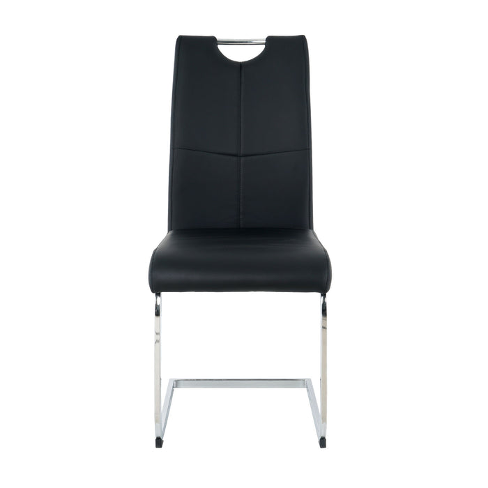 Modern Dining Chairs With Padded Seat And Metal Legs
