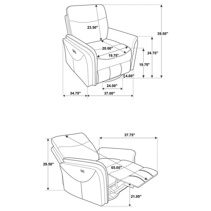 Adler - Upholstered Power Swivel Glider Recliner