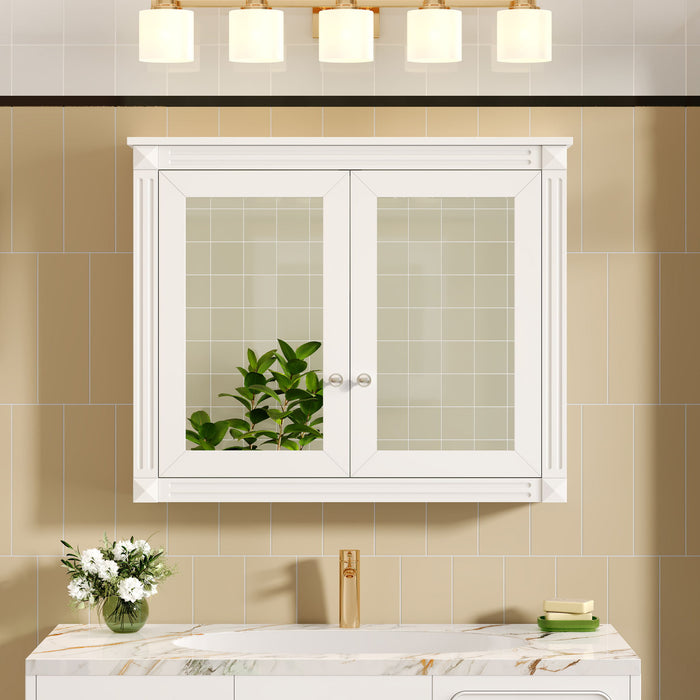 Wall-Mounted Medicine Cabinet With 2 Mirrors, Adjustable Shelves