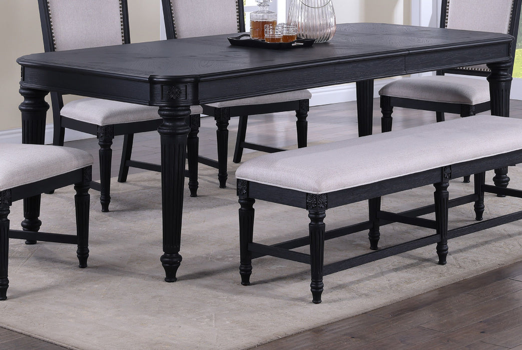 Traditional Dining Table Dark Brown Finish 18" Extension Leaf Beautiful Carved Legs Formal Dining Room Furniture