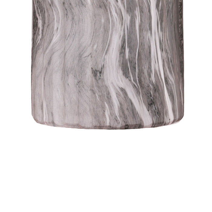 Round Geometric Outdoor End Table - Marble