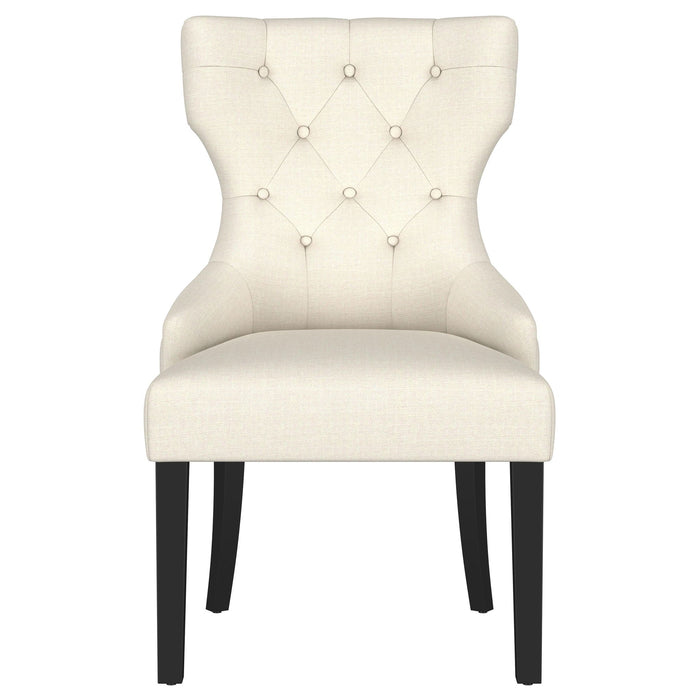 Baney Fabric Upholstered Dining Side Chair Cream and Black