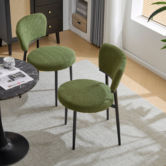 Upholstered Dining Chair (Set of 2) - Green Fabric