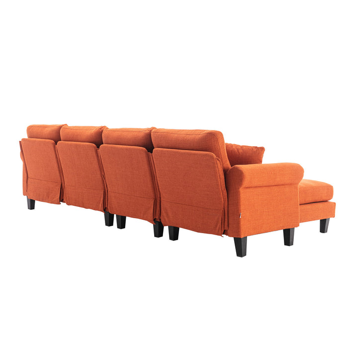 Coolmore Accent Sofa / Living Room Sofa Sectional Sofa - Deep Orange