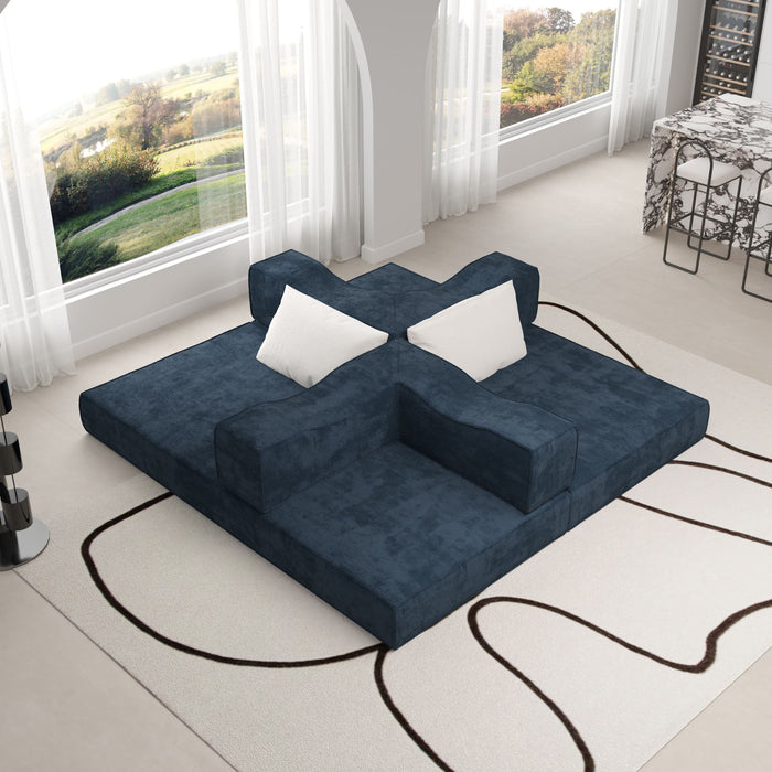 3 Seat Folding Floor Couch & King Size Bed Mattress